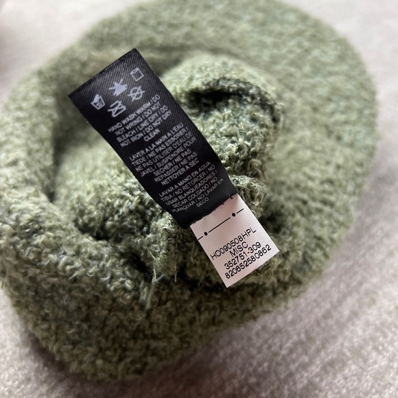 Vintage Nike Shaggy Fleece Brimmed Beanie Y2K Hat Green OSFA Sportswear Hip Hop - Picture 3 of 6